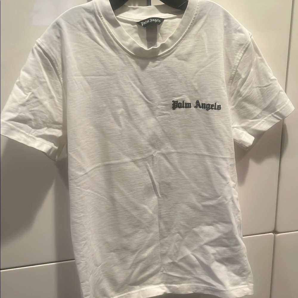 Palm Angels White Short Sleeve Logo Tee